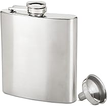 Amazon.com | True 6oz Funnel Metal Flasks, Set of 1, Stainless
